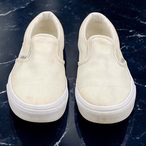 Vans Classic Slip-On Natural Canvas Off White Kids 3 / EU 34 Skate Shoes - Picture 3 of 12